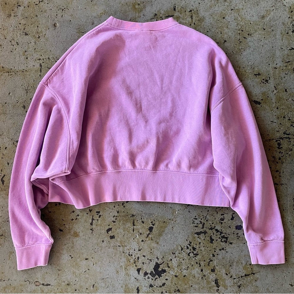 Nike Sportswear Cropped Fleece Oversized Crew-Neck Pastel Lilac Sweatshirt Sz SM - Picture 5 of 9